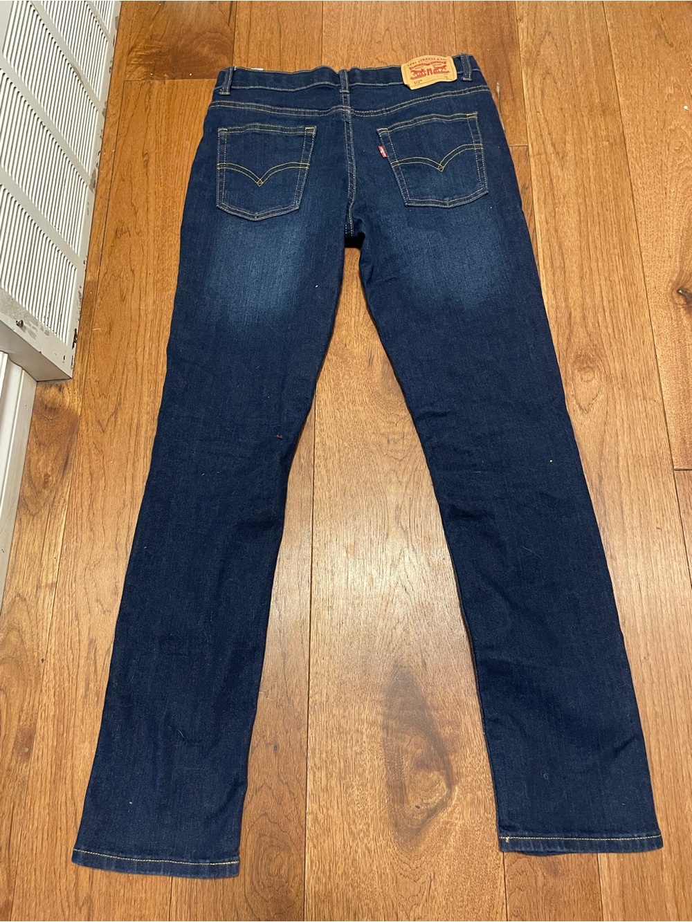 Girls Levi Dark Blue Straight Leg Jeans